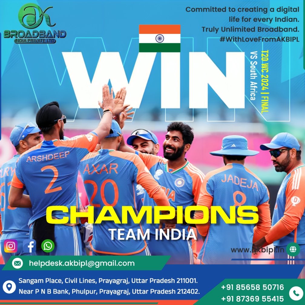 akbipl's tweet photo. अद्भुत, अविश्वसनीय, अजेय #TeamIndia

आज भारतीय क्रिकेट टीम ने #T20WorldCup 2024 के फाइनल मैच में उत्तम व उत्कृष्ट प्रदर्शन करते हुए साउथ अफ्रीका के विरुद्ध जीत कर हासिल इतिहास रच दिया है।

देशवासियों को गौरवान्वित करने के लिए आभार व अभिनंदन।

@BCCI
 #TeamBharat #SAvIND #TeamIndia https://t.co/xbYGyKjnbu