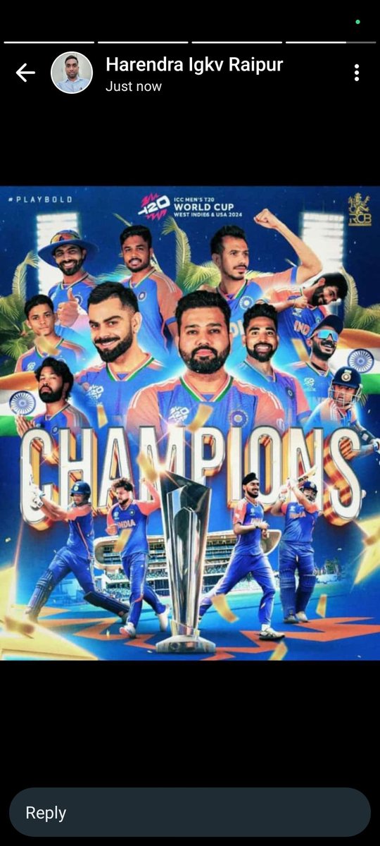 Congratulations to #TeamIndia for winning the World Cup cricket! 🏆🇮🇳 What an incredible achievement! The players' hard work, dedication, and exceptional skills were truly commendable. Proud moment for the entire nation! #WorldCupChampions #IndiaWins" #congratulationsindia