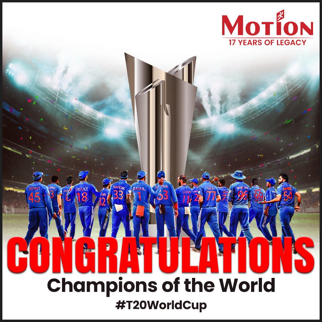 HERE COMES THE WORLD CHAMPIONS!!!✨Should we bow down to the Men in Blue?? We definitely should!! The Boys did play well🙇🏻‍♀️Congratulations to the TEAM INDIA✨ 🇮🇳 

 #T20WorldCup