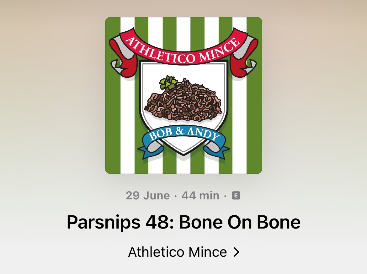 AthleticoMince's tweet image. NEW EPISODE! (Club Parsnips exclusive) 

'Parsnips 48: Bone On Bone' 

A safety rap battle, Lawro commentates, Martin visits Neil, a magical pen, Harry’s England gang, and a Slaughters trip.
