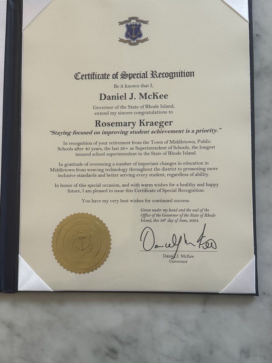 Georgia Fortunato (@supfortunato) on Twitter photo Congratulations <a href="/rkraeger/">Rosemarie K. Kraeger</a> on this special recognition from <a href="/GovDanMcKee/">Governor Dan McKee</a> 👏👏👏 Congratulations <a href="/rkraeger/">Rosemarie K. Kraeger</a> on this special recognition from <a href="/GovDanMcKee/">Governor Dan McKee</a> 👏👏👏