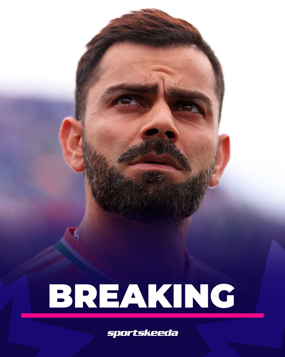 Sportskeeda's tweet photo. 🚨 BREAKING 🚨

Virat Kohli has officially announced his retirement from T20I cricket. 

What better way to end the glorious chapter! 🏆

#ViratKohli #T20WorldCup #CricketTwitter https://t.co/FlSw0glZCA
