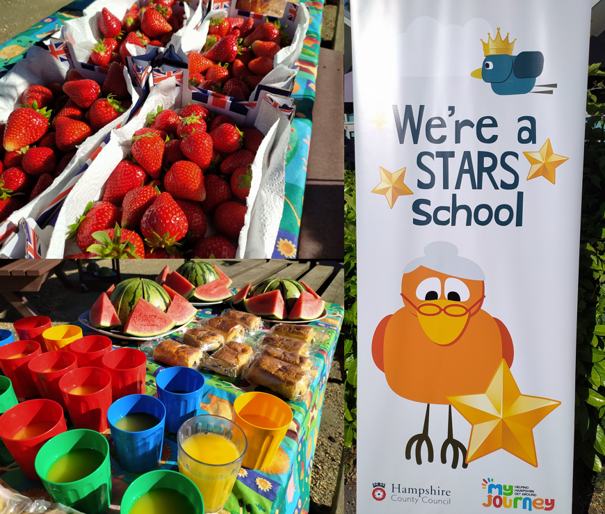 SchoolParkSafe's tweet photo. On Thursday 20th June to celebrate #CleanAirDay, St Johns had an active travel breakfast 📷📷📷📷️📷
Thank you to all the pupils and families who walked, wheeled, scooted, cycled or used the Park and Stride from The Black Dog. https://t.co/K90Fo0yrra