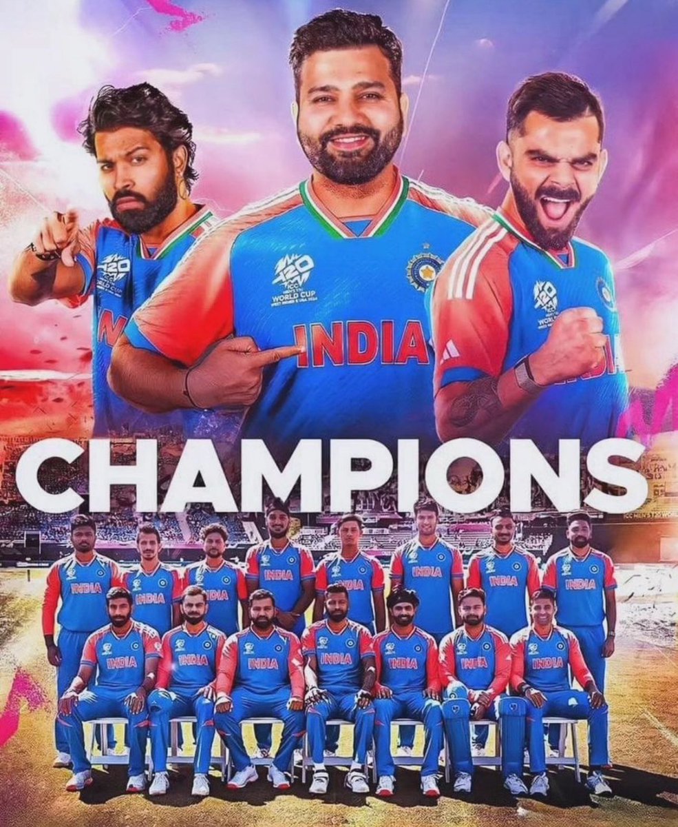 Koi gyan nahi hai aaj….

WE ARE WORLD CHAMPIONS. 

#india
