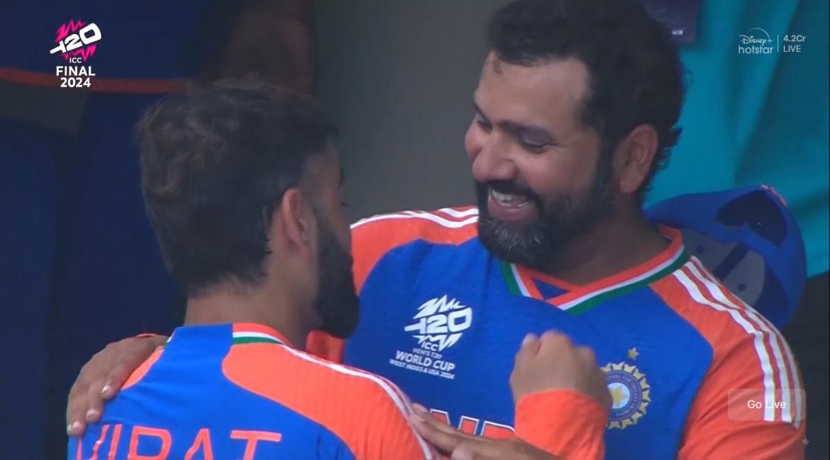 itsintrovert's tweet photo. A picture speaks millions of emotions
A picture resonates millions of hearts🇮🇳 
 #RohitSharma𓃵 #ViratKohli𓃵 
#T20WorldCup2024 https://t.co/UgFa2URAQU