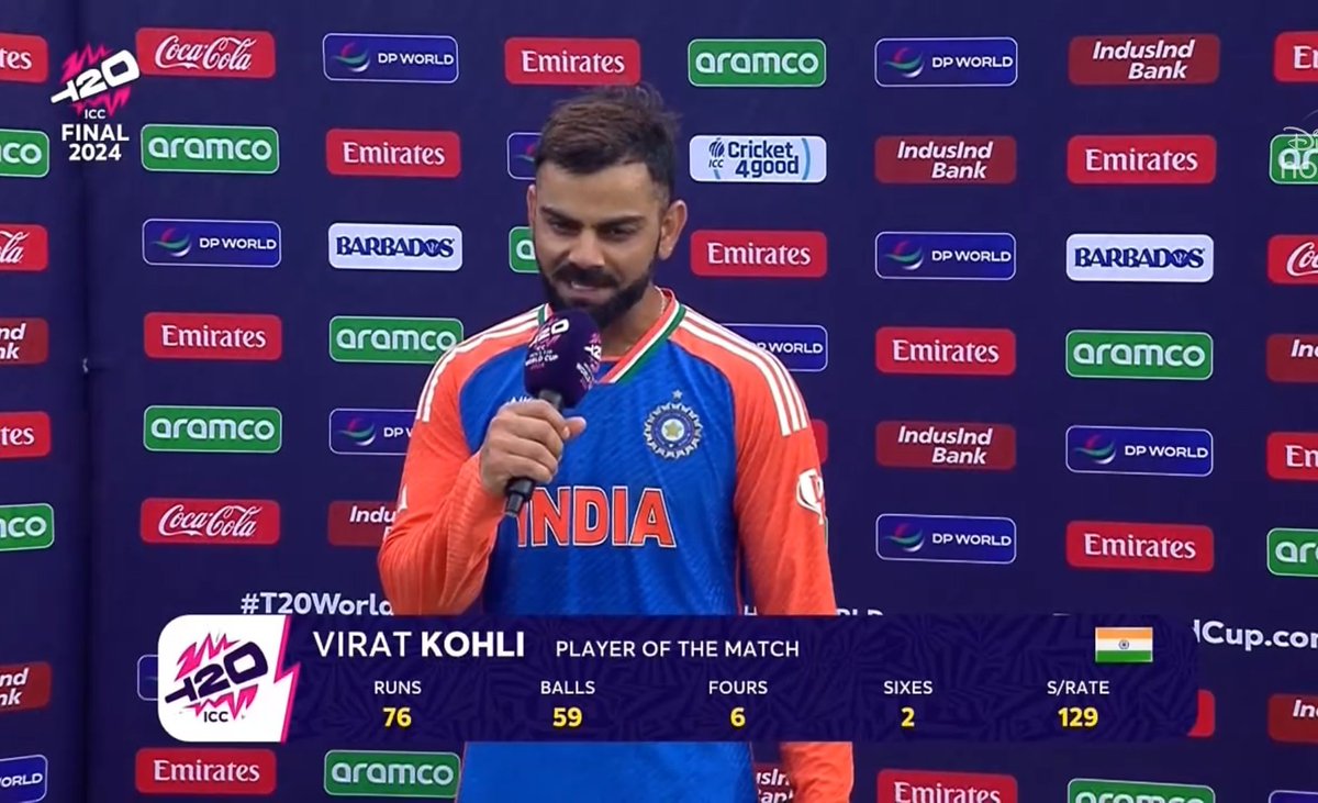 gr0w_rich's tweet photo. Virat Kohli announced his retirement from T20. 
#T20WorldCup #ViratKohli𓃵 https://t.co/tt23CHzoGR