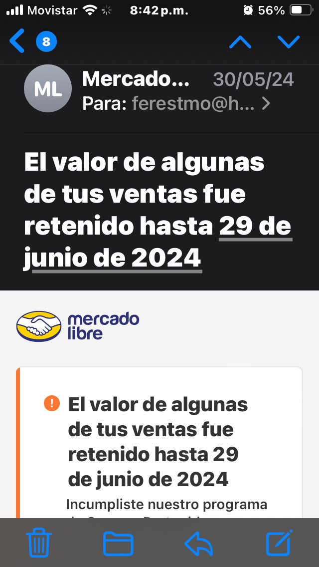 ferestradamol's tweet photo. @Profeco Ni siquiera sé que política fue la que infringí, pero si correo decía que lo retendrían hasta hoy 29 de junio y nada https://t.co/AgdqKTUakg