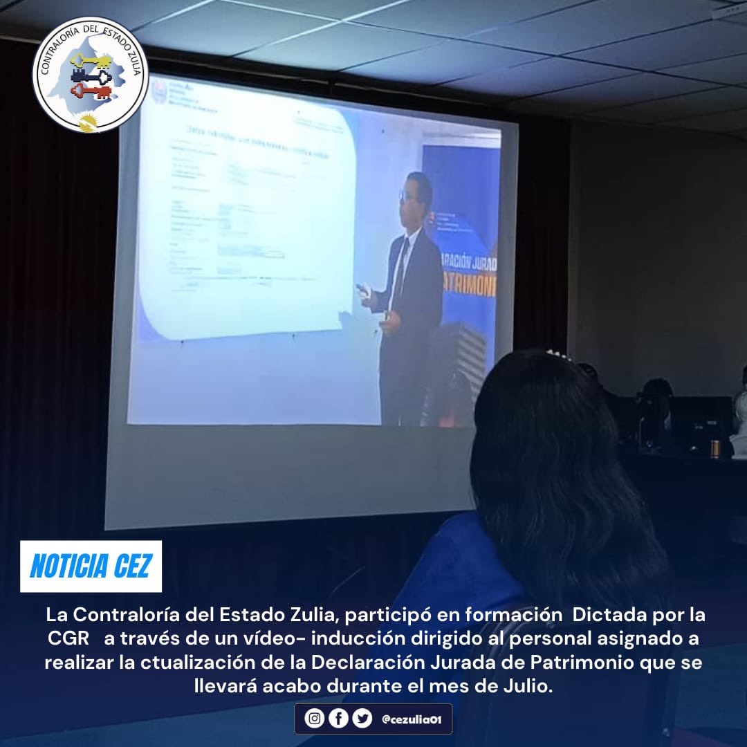 #NoticiaCEZ | Participó en  taller dictado por la Contraloría General de la República a través de un video- inducción con el acompañamiento de un especialista  en Declaracion Jurada de  Patrimonio de la Contraloría del Estado Zulia