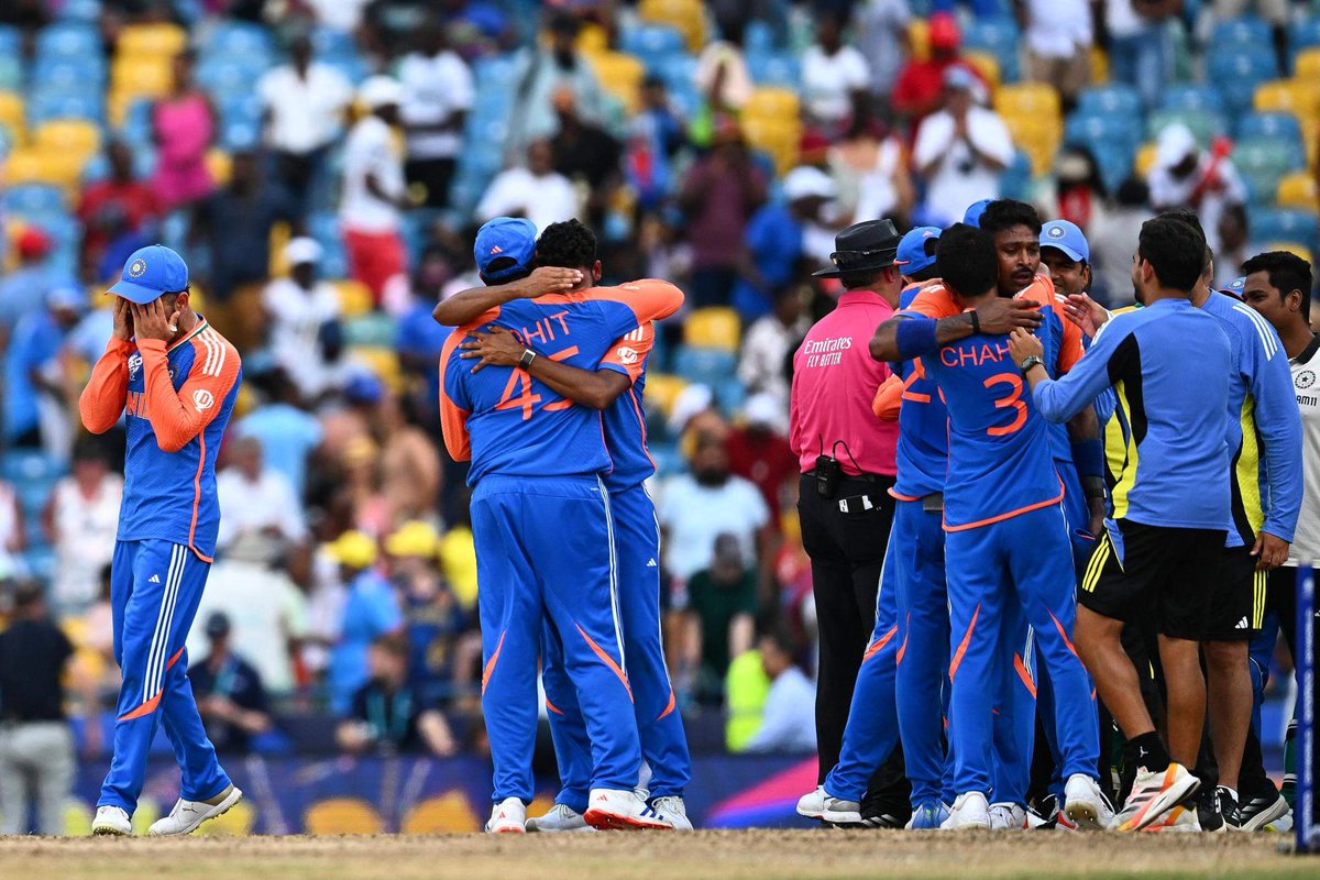 drkhawarshabbir's tweet photo. Much deserved victory for the men in blue 🇮🇳. 
Congratulations 🎊  on winning the 🏏 tournament once again. 
The wait is finally over ! 

#T20WorldCup2024 #INDvSA‌‌ https://t.co/60JcDVYliR