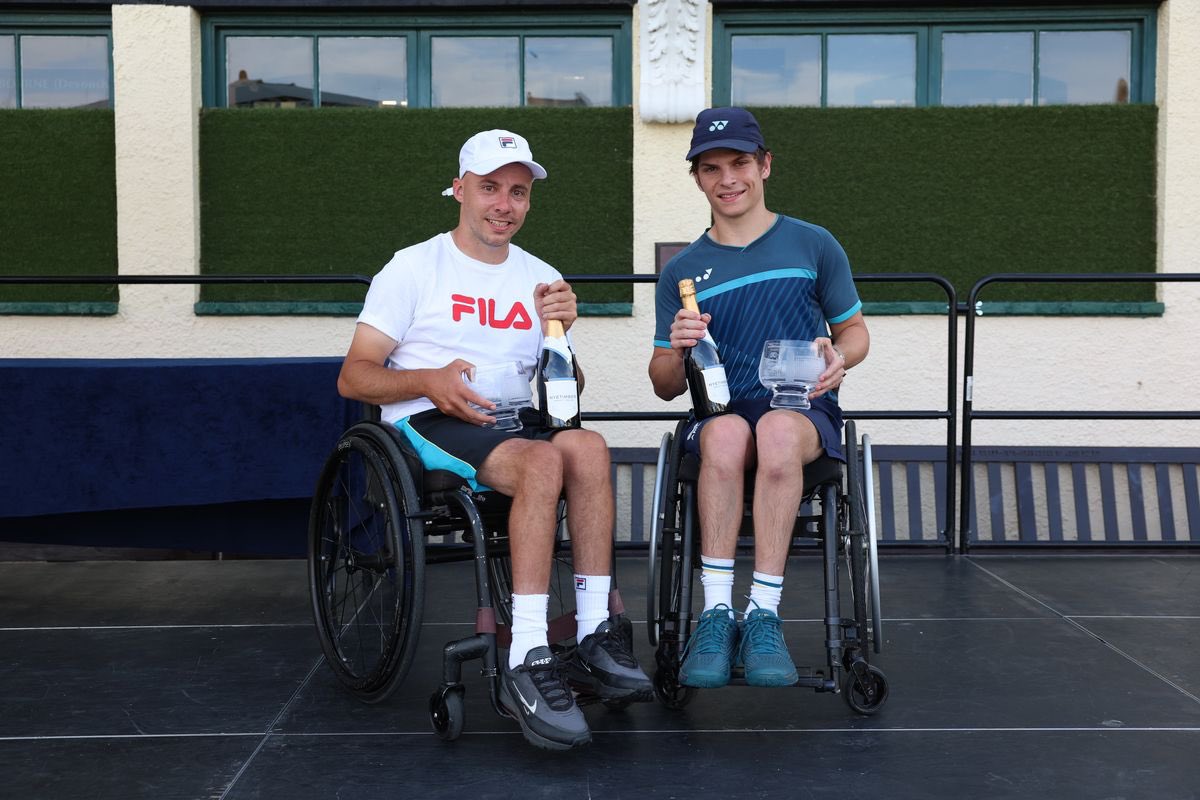 Wheelchair Tennis (LTA) (@wchairtennisgb) on Twitter photo Brits finish with 4 titles from 5 finals in Eastbourneβ¦.
<a href="/AndyLapthorne/">Andy Lapthorne</a> <a href="/gregjslade/">Greg Slade</a> win their third quad doubles title together after beating Heath Davidson & Ahmet Kaplan 7-6, 6-3 π
#BackTheBrits π¬π§ | #wheelchairtennis | #RothesayInternational Brits finish with 4 titles from 5 finals in Eastbourneβ¦.
<a href="/AndyLapthorne/">Andy Lapthorne</a> <a href="/gregjslade/">Greg Slade</a> win their third quad doubles title together after beating Heath Davidson & Ahmet Kaplan 7-6, 6-3 π
#BackTheBrits π¬π§ | #wheelchairtennis | #RothesayInternational