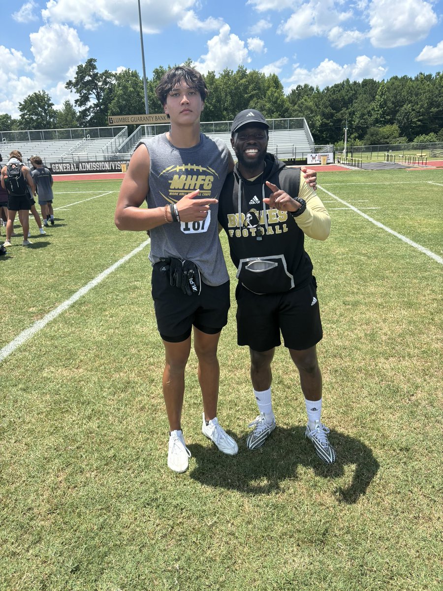 Had a great time at uncp prospect camp today. <a href="/MiddleCreekFB/">Middle Creek Football</a> <a href="/CoachHallUNCP/">Mark Hall</a>