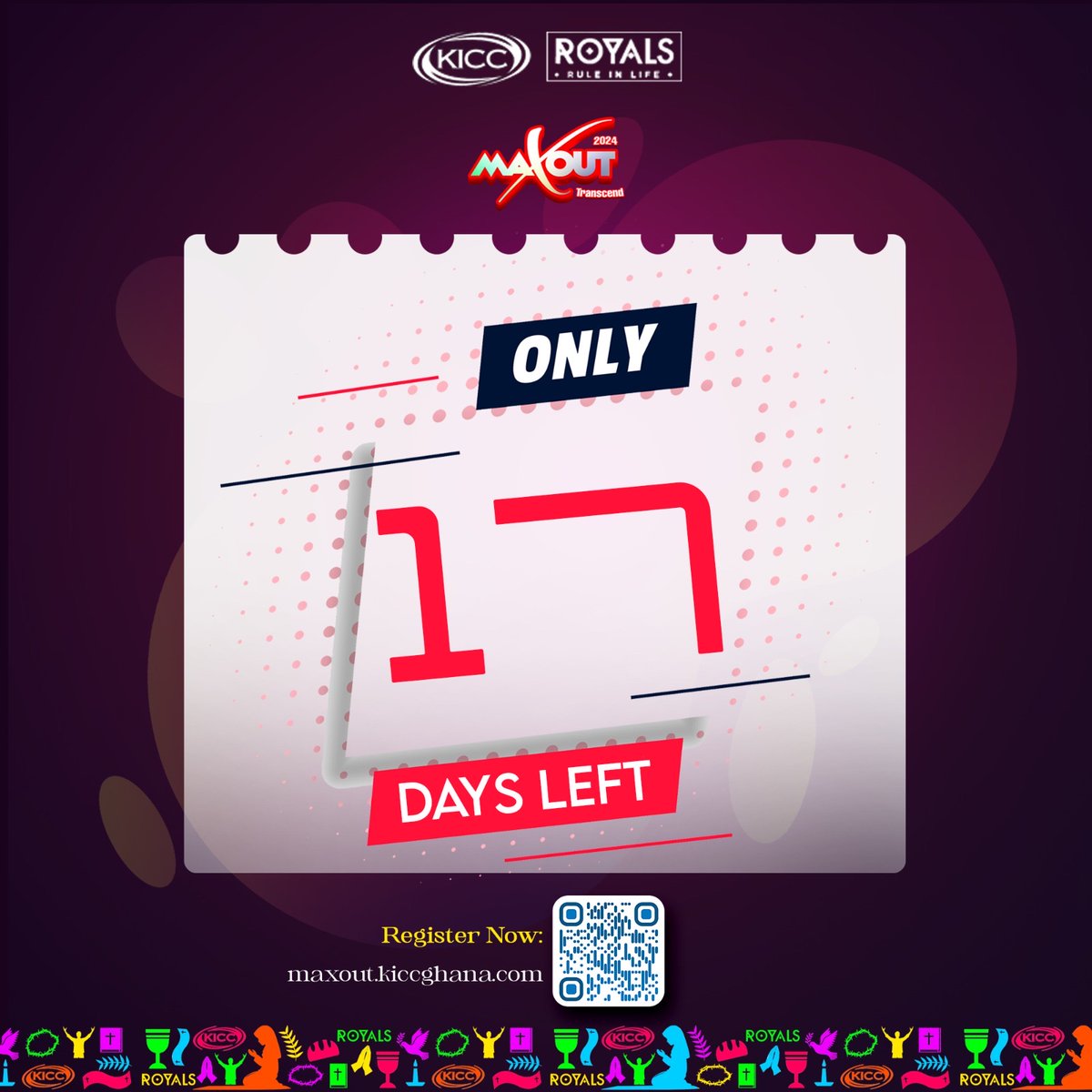 kiccghana's tweet photo. Only 17 days left until MaxOut2024! 🙏 Today, we reflect on the journey so far and look forward to the blessings ahead. Stay connected for more exciting news! 📣 #MaxOut2024 #17DaysToGo https://t.co/mgbKgjvHxa
