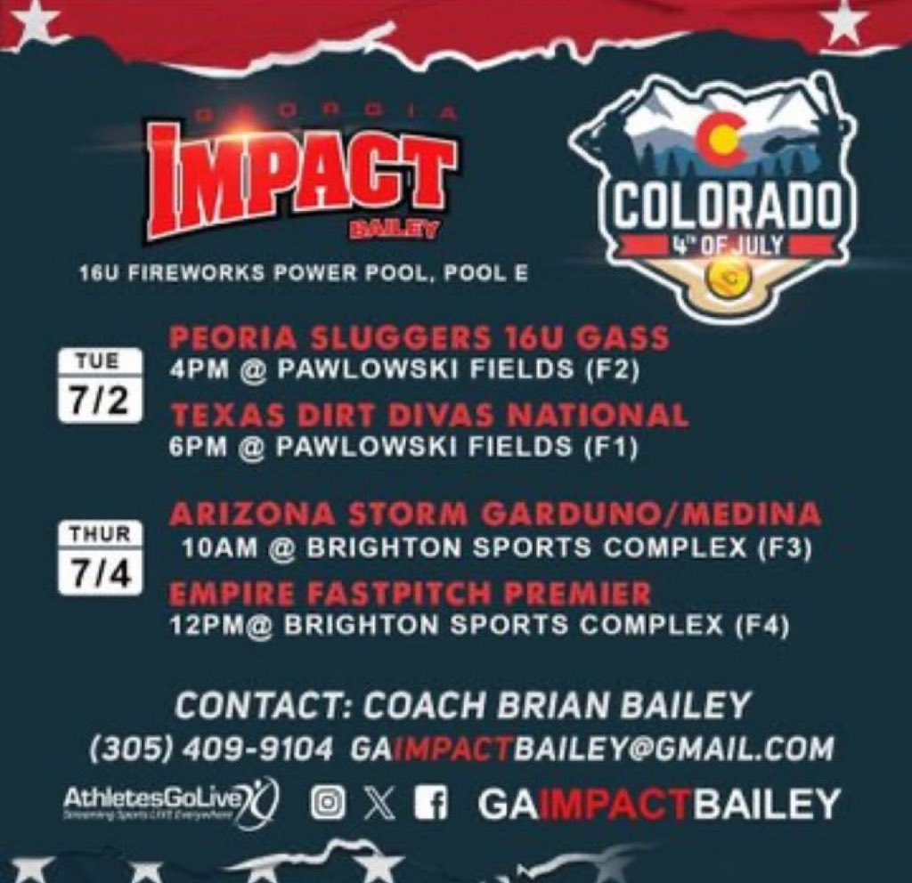 BobbiTate42 (@bobbitate42) on Twitter photo im soooo excited to play in colorado this week with my new team!!! @GaImpactBailey <a href="/USASoftballJWNT/">USA Softball Junior Women’s National Team</a> <a href="/USASoftball/">USA Softball</a> <a href="/ExtraInningSB/">EXTRA INNING SOFTBALL</a> <a href="/BrenttEads/">Brentt Eads</a> @Los_Stuff <a href="/FastPitchNet/">Fastpitch Network</a> <a href="/tate2024/">Jericho.Tate2024</a> <a href="/BBOS_Nation/">Rick Cowan</a> <a href="/ondecksoftball/">OnDeck Softball 🥎</a> <a href="/IHartFastpitch/">I❤️Fastpitch</a> im soooo excited to play in colorado this week with my new team!!! @GaImpactBailey <a href="/USASoftballJWNT/">USA Softball Junior Women’s National Team</a> <a href="/USASoftball/">USA Softball</a> <a href="/ExtraInningSB/">EXTRA INNING SOFTBALL</a> <a href="/BrenttEads/">Brentt Eads</a> @Los_Stuff <a href="/FastPitchNet/">Fastpitch Network</a> <a href="/tate2024/">Jericho.Tate2024</a> <a href="/BBOS_Nation/">Rick Cowan</a> <a href="/ondecksoftball/">OnDeck Softball 🥎</a> <a href="/IHartFastpitch/">I❤️Fastpitch</a>