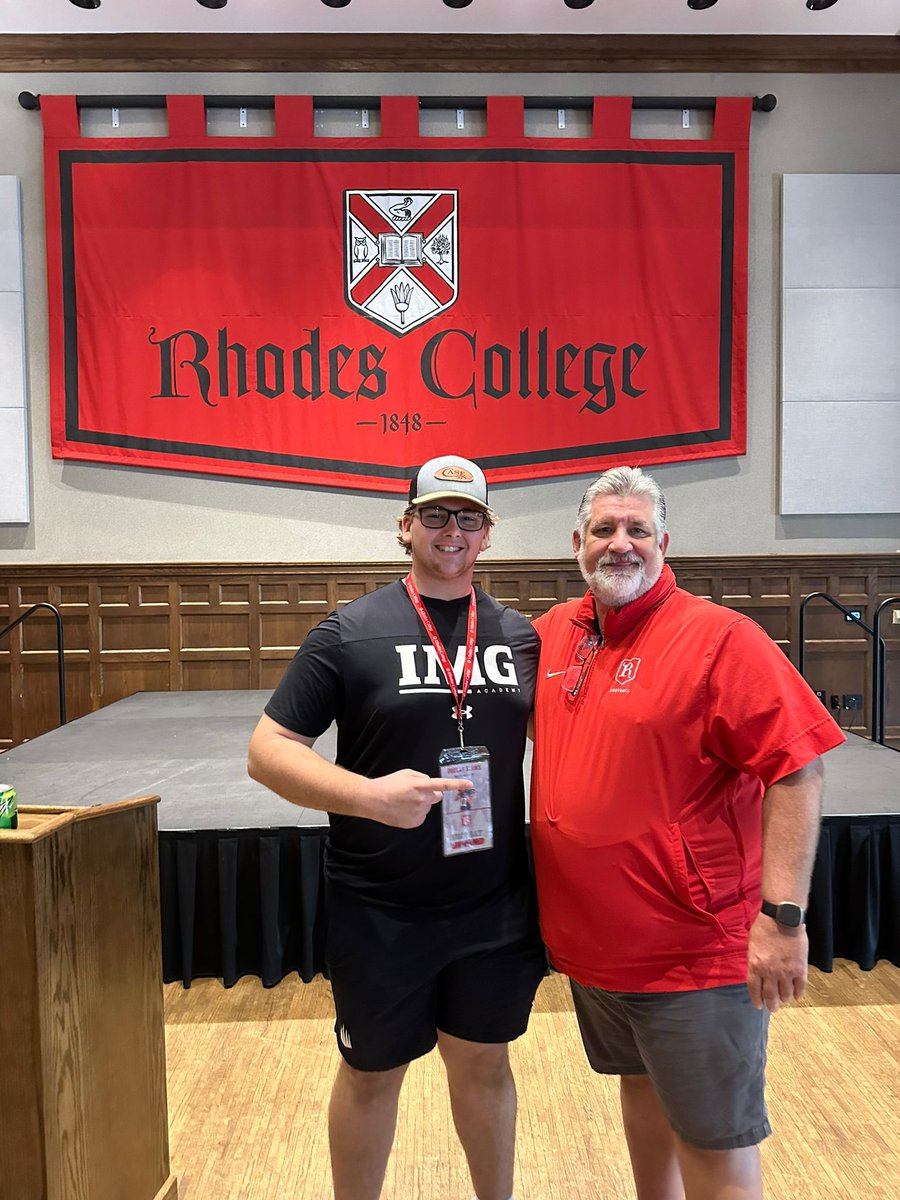 rob_strike73's tweet photo. Had a great time at Rhodes College yesterday! Thank you to Coach Brown, Coach Duncan, and all staff for the hospitality. I had a great time learning more about the college!! @coachrichduncan @CoachBrown60 @OLCoach_Parker @BigPlayRay50 @CoachPondIMG @CoachDennisIMG @CoachKyleBrey https://t.co/s2VkSSTRYW