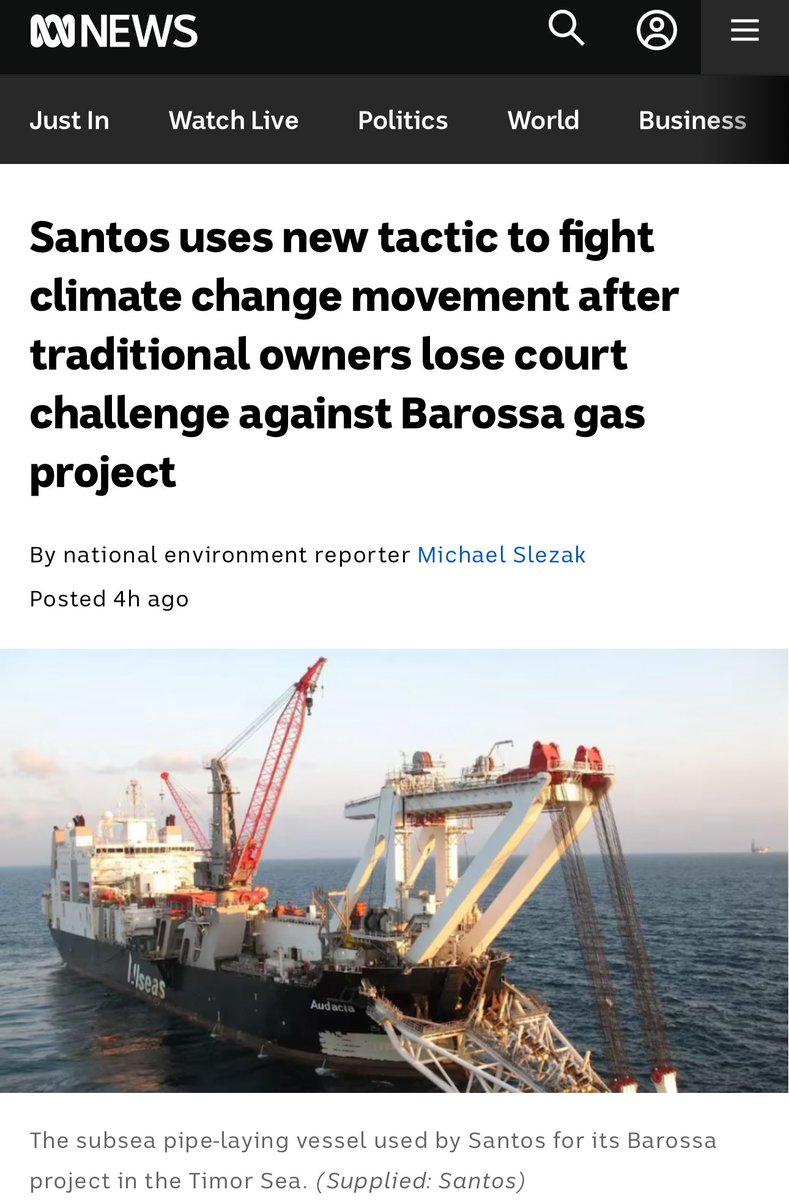 It’s not a new tactic.

It’s called legal intimidation by multibillion oil and gas corporates of under-resourced environmental and indigenous groups trying to protect nature and cultural heritage.

And it’s disgusting.

abc.net.au/news/2024-06-3…