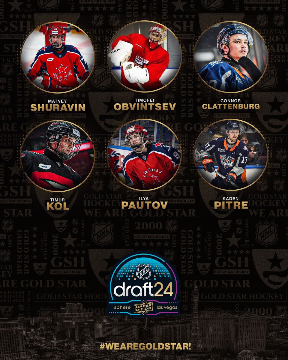 Congratulations to 16 of our clients on being selected in the 2024 NHL Draft #WeAreGoldStar!