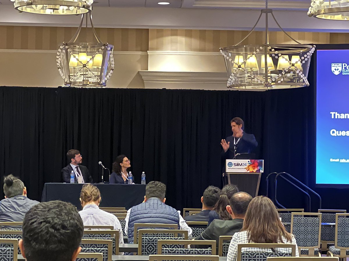 Satvik Tripathi (@satvikt_ai) on Twitter photo <a href="/RafeMcbeth/">Rafe McBeth</a> talks about the last mile for AI adopting and integratation in the #Radonc clinic! #SIIM24
<a href="/mcbethlab/">McBeth Lab</a> <a href="/PennMedicine/">Penn Medicine</a> <a href="/PennCancer/">Penn Medicine - Abramson Cancer Center</a> @penn <a href="/RafeMcbeth/">Rafe McBeth</a> talks about the last mile for AI adopting and integratation in the #Radonc clinic! #SIIM24
<a href="/mcbethlab/">McBeth Lab</a> <a href="/PennMedicine/">Penn Medicine</a> <a href="/PennCancer/">Penn Medicine - Abramson Cancer Center</a> @penn