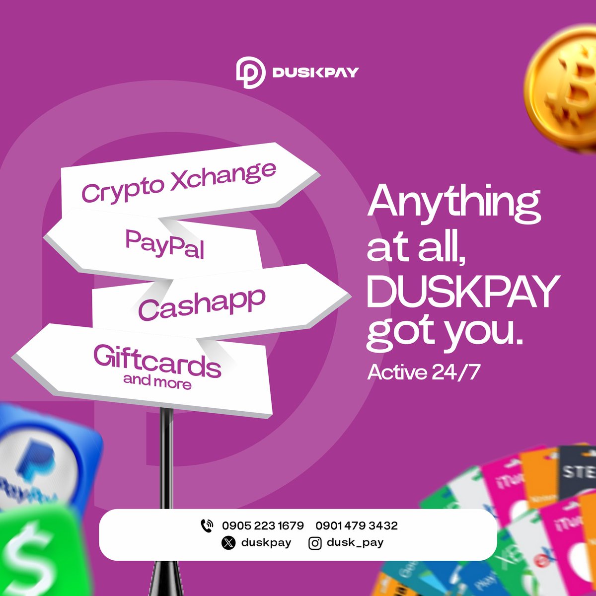 dusk_pay's tweet photo. Trading has never been So easy as it is with DUSKPAY!!
CASH-APP||PayPal|| BITCOIN || GIFTCARDS..
#DUSKPAY https://t.co/QMOPu8ID6N