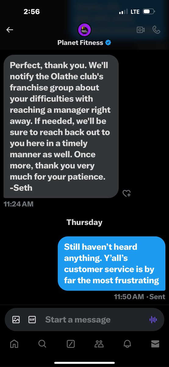 BchitownL13's tweet photo. @PlanetFitness will @solve the problem” for you but do they really?? No one has still reached out regarding my cancellation issue. Worst customer service I’ve ever experienced. https://t.co/kFqiB3lXxB