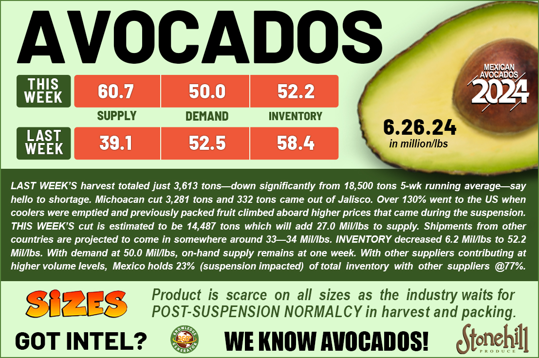 HassAvocadoXprt's tweet image. Here are this week's avocado numbers... 🥑

Learn how we provide the MOST TRUSTED intel on the U.S. Avocado Deal at StonehillProduce.com

#grocery #avocados #avolovers #avocadotoast #fruit #freshproduce #produceindustry