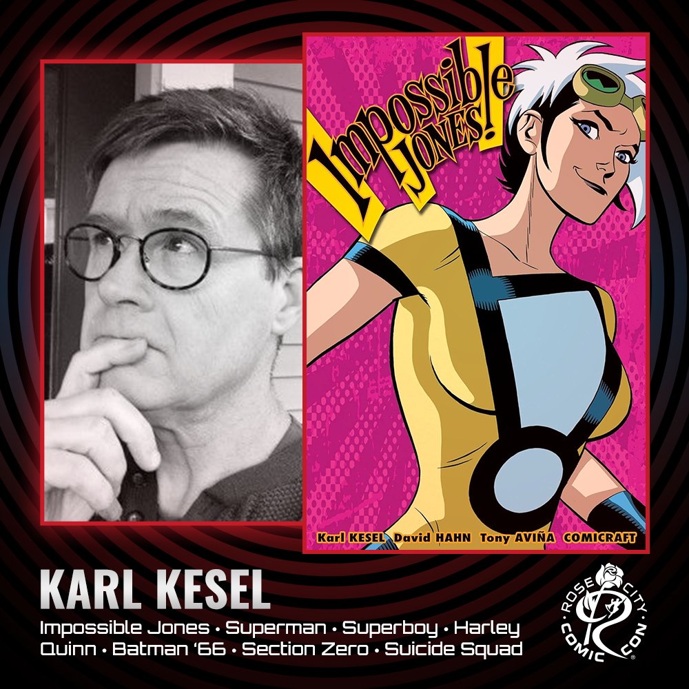 RoseCityCC's tweet photo. 🎺 GUEST ANNOUNCEMENT 🎺 Comic artist @KarlKesel—best known for #ImpossibleJones, #Superman, #Superboy, #HarleyQuinn, #Batman66, #SectionZero, #SuicideSquad, and more—is coming to #RCCC!
✨ https://t.co/TnurRQjBHz | 🎟️ https://t.co/lfxJEovFT3 https://t.co/XTe8LVP75t