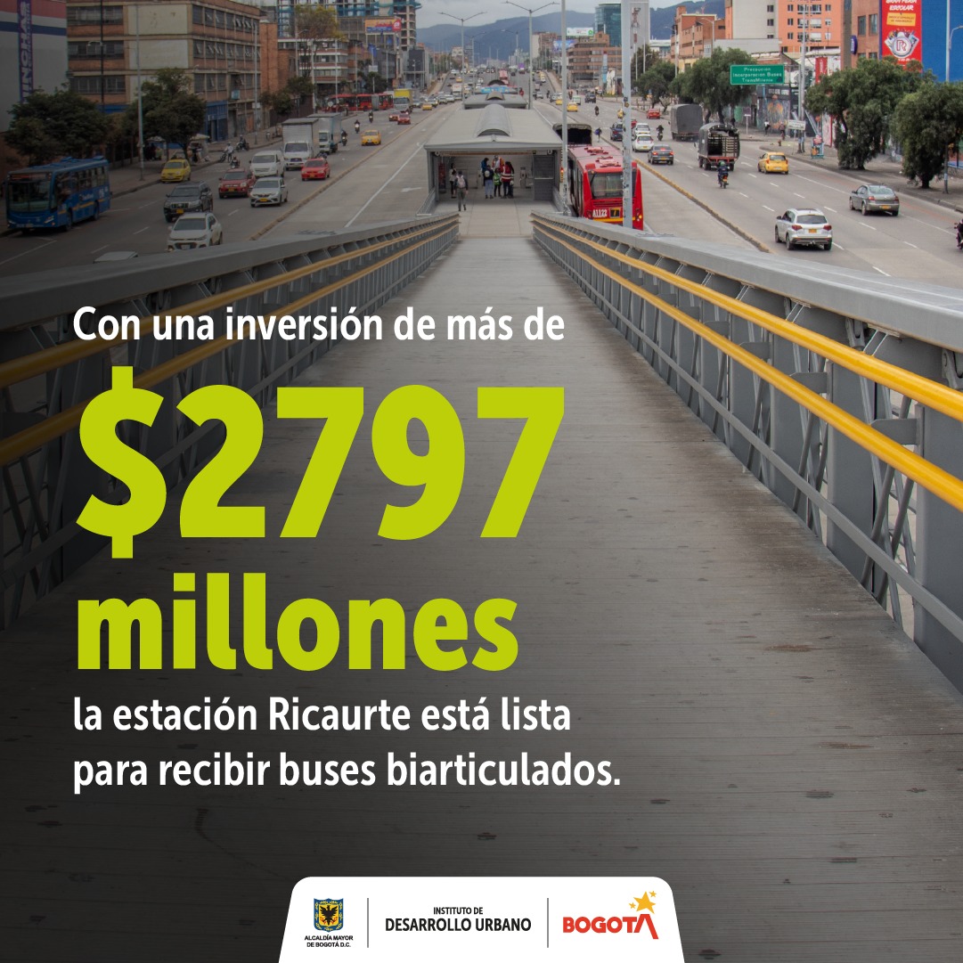 idubogota's tweet image. ¡Si eres usuario de @TransMilenio esta noticia es para ti! ☺️👏

La estación de #Ricaurte ha sido ampliada para mejorar el servicio, ahora también permite el desembarque de buses biarticulados. ✨  #InfraestructuraConPropósito
