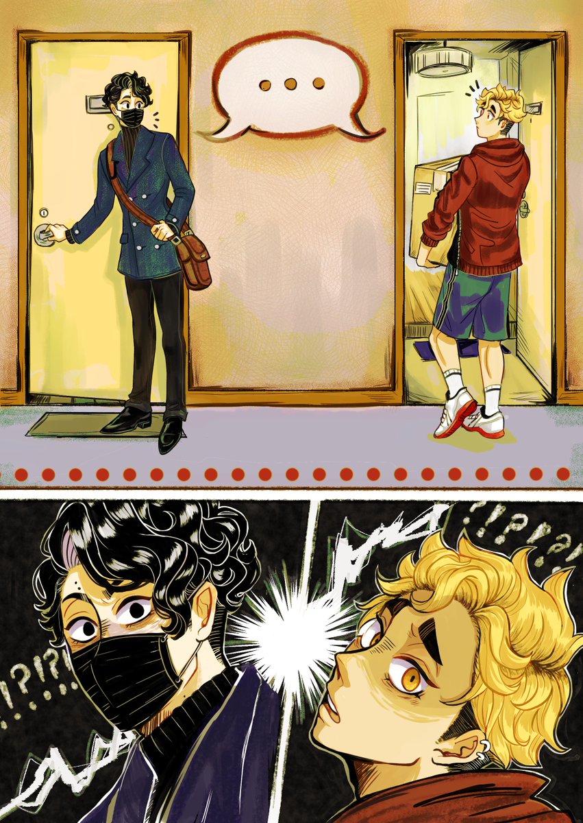 jackie_himechan's tweet image. “What are you doing here.”
“‘M movin’ in, Omi, what’s it look like?”

Happy to share @sakuatsubigbang piece for my collab w/ @llaiichii for their wonderful fic "Oxymoronic" 

Hope you enjoy nextdoor neighbors slowburn fwb to lovers because you're in for a treat! Link in replies