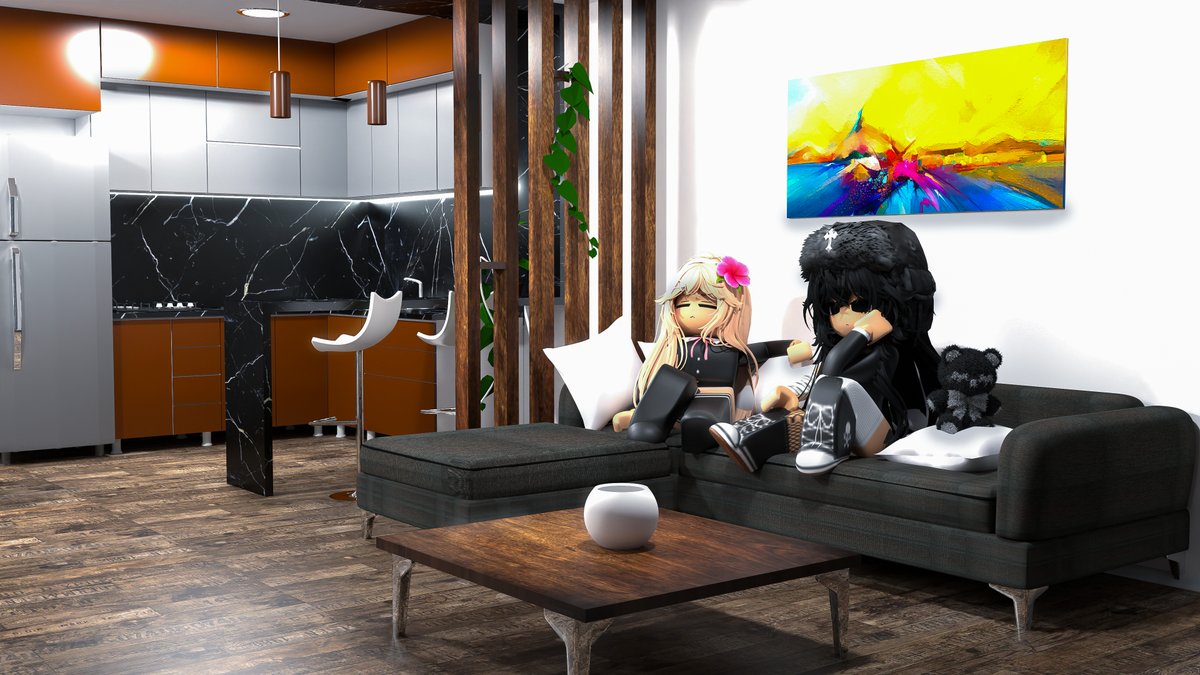 Zero0ToHero0's tweet photo. My friend and their friend. Chilling in the summer when the heats too hot and the wave of excitement of summers arrival is gone. GFX for my friend! #roblox #RobloxGFX #ROBLOX #robloxart https://t.co/yjmu8Ncfjf