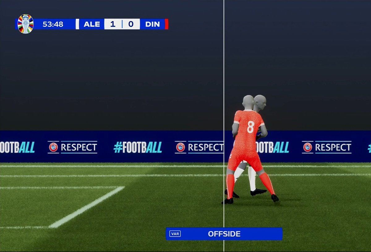 O fora de jogo que anulou o golo da Dinamarca 😬 #EURO2024