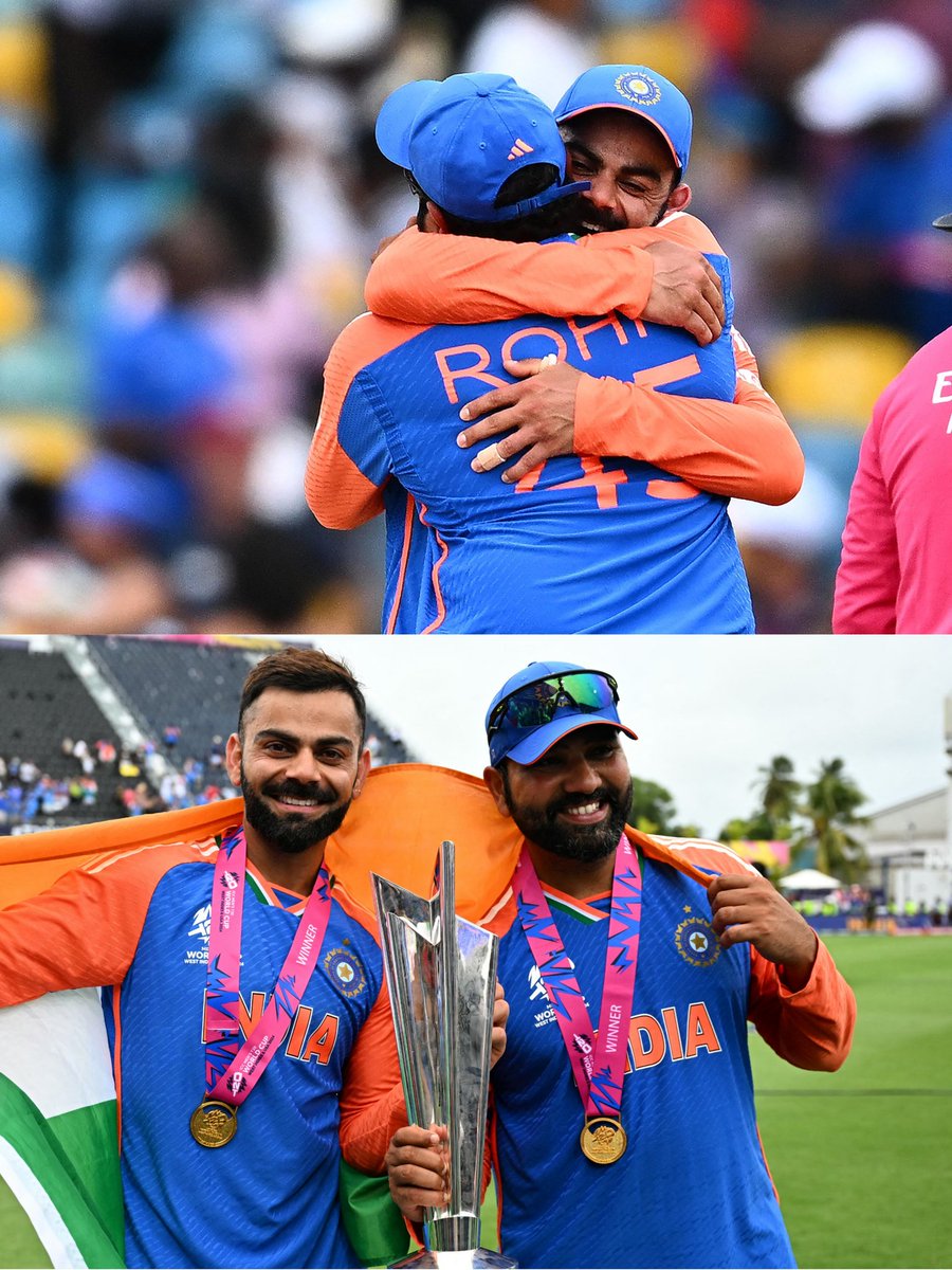 aditya281994's tweet photo. #ViratKohli &amp; #RohitSharma both Retired From T20.

Happy that these GOATS end on high🔥🔥🔥🙌🏻🙌🏻

Thanks for everything champs #RohiRat ❤️❤️❤️
@ImRo45 @imVkohli https://t.co/J6lfrxNzt4