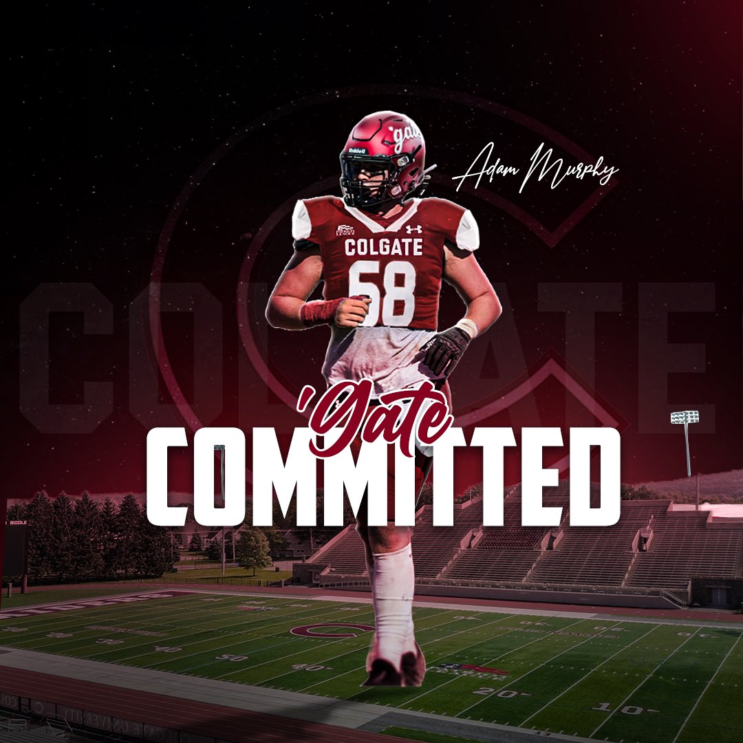 Adam Murphy (@adammurph68) on Twitter photo I am happy to announce that I will be continuing my academic and athletic career at Colgate University! Thank you to my family and friends, and to all the coaches that I’ve and learned from. Go Raiders! <a href="/Coach_Dakosty/">Stan Dakosty</a> <a href="/CoachBWalsh/">Brendan Walsh</a> <a href="/Coach_IPace/">Ian Pace</a> <a href="/ScoutNickP/">Coach Nick Pennisi</a> <a href="/Manasquan_FB/">Manasquan Football</a> #GoGate I am happy to announce that I will be continuing my academic and athletic career at Colgate University! Thank you to my family and friends, and to all the coaches that I’ve and learned from. Go Raiders! <a href="/Coach_Dakosty/">Stan Dakosty</a> <a href="/CoachBWalsh/">Brendan Walsh</a> <a href="/Coach_IPace/">Ian Pace</a> <a href="/ScoutNickP/">Coach Nick Pennisi</a> <a href="/Manasquan_FB/">Manasquan Football</a> #GoGate