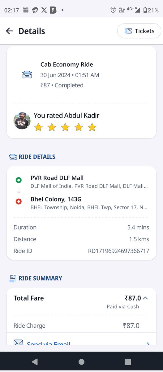 IamTapish's tweet photo. @RapidoCares @rapidobikeapp I completed a ride few minutes back and payment was marked on cash. The app was showing 87 rupees but driver charged me 198 instead via UPI. 

I've tried reaching out support but the ticket has been closed immediately. https://t.co/h1WcMCq68N