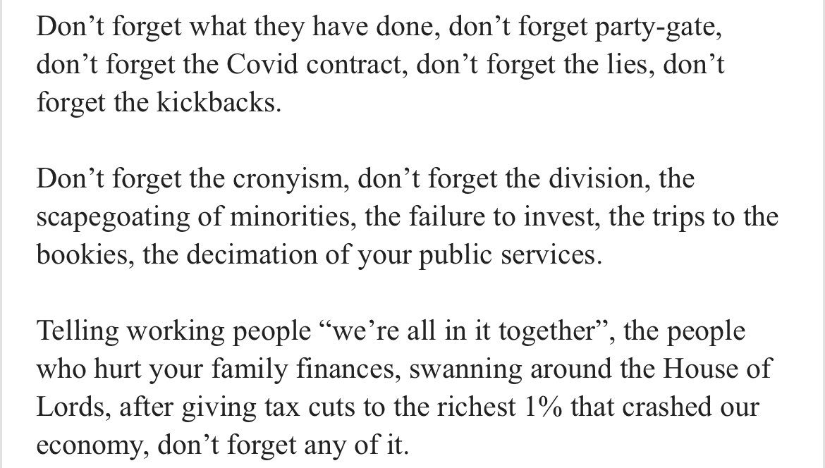 “Don’t forget”. This is Starmer’s most brutal assault on the Conservatives’ record.