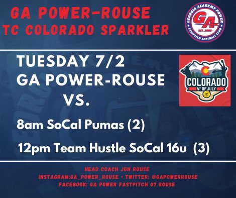 softball_ap7's tweet photo. Super excited to be with GAP Rouse this weekend in Colorado. https://t.co/EZiY4lzGXF