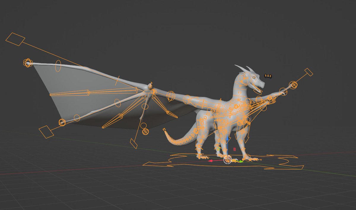RedrosWorkshop's tweet photo. Completed commission for
@ https://t.co/l4LIbpdTp6

Full IK armature &amp; rigging for a new dragon model. https://t.co/nU3drqwnU8