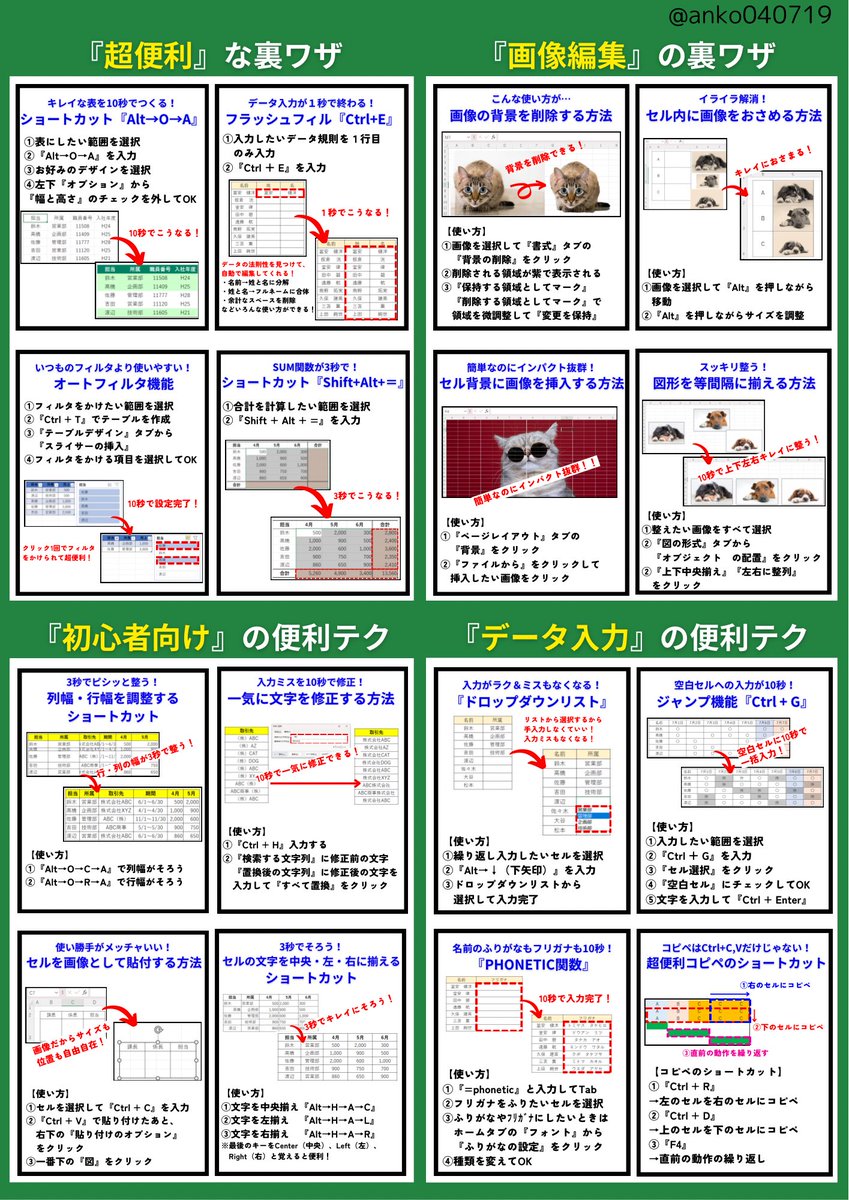 これでExcelが苦手→得意になれます。1つずつ覚えてみてください。