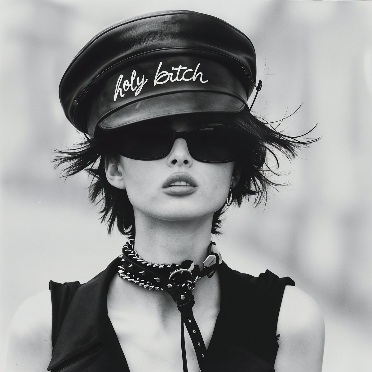 Happy Sunday, Xers!

One of my favourite B&amp;W artworks.
See you later, out for a hike 🤍🖤💋
#aiart #aigirl #aiartcommunity