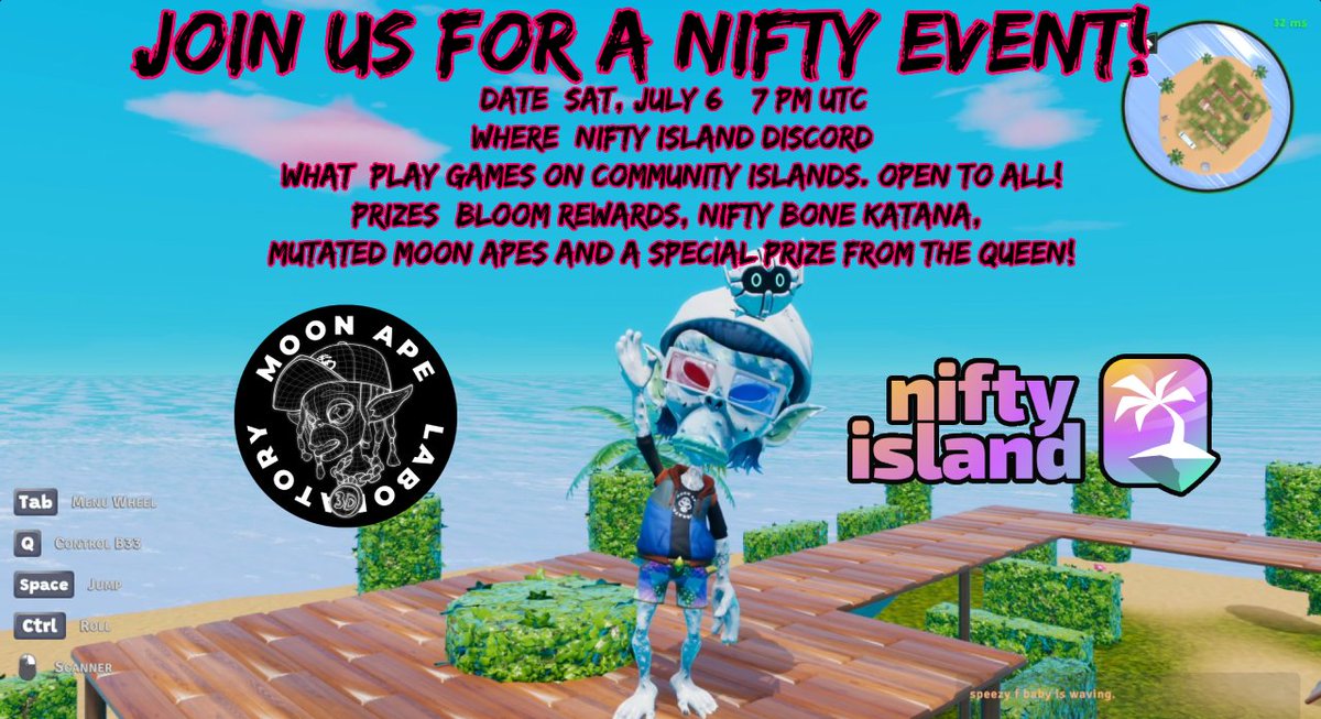 Moon Ape Lab (@moonapelab) on Twitter photo ๐ฎ Nifty Island Games Night! ๐ฎ
๐
Saturday, 6 July 2024, 7pm UTC
Show off your 3Ds, meet new friends and play to win ๐๏ธ
Prizes for winning, prizes for having fun, prizes just because!
Join <a href="/Nifty_Island/">Nifty Island ๐</a> Discord, get the latest patch, and spread the word!
Letโs Nifty! ๐ ๐ฎ Nifty Island Games Night! ๐ฎ
๐
Saturday, 6 July 2024, 7pm UTC
Show off your 3Ds, meet new friends and play to win ๐๏ธ
Prizes for winning, prizes for having fun, prizes just because!
Join <a href="/Nifty_Island/">Nifty Island ๐</a> Discord, get the latest patch, and spread the word!
Letโs Nifty! ๐