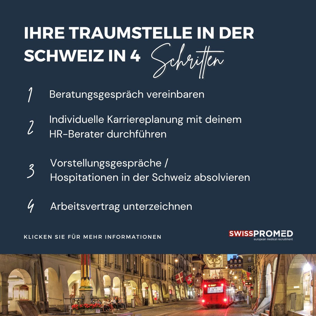 Sie wollen mehr Informationen über Ihre Traumstelle im Schweizer Gesundheitswesen?
Wir freuen uns auf ein Beratungsgespräch mit Ihnen.
swisspromed.ch/beratungsgespr…