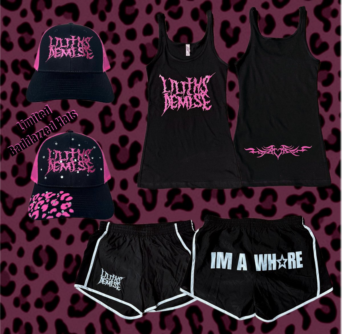 Liliths_Demise's tweet photo. NEW MERCH!! Hope to see you all at The Orpheum for Days Of Summer, we are featuring some new cunty merch for your guys featuring limited amount of hand painted bedazzled hats🖤💗 https://t.co/yCPQZRi5Ex