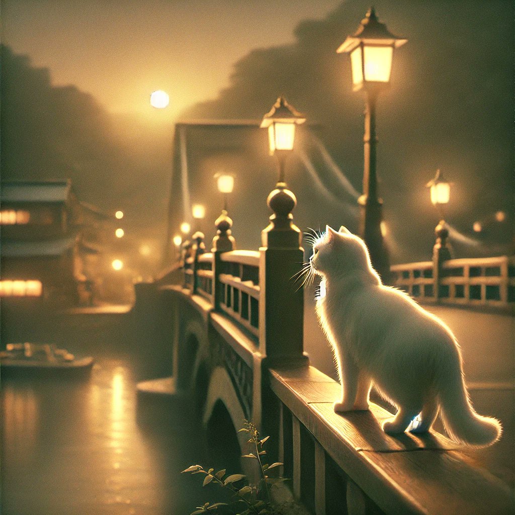 ryuji_VR's tweet photo. 黄昏の橋の上で白猫が見つめる遠い灯火
#猫イラスト
#生成AI
#PromptShare
#BridgeCat
#TwilightLights
#VictorianArt
#EveningReflections
#MajesticCat
#QuietEvening
#DreamyGlow https://t.co/46cYnJgIN7