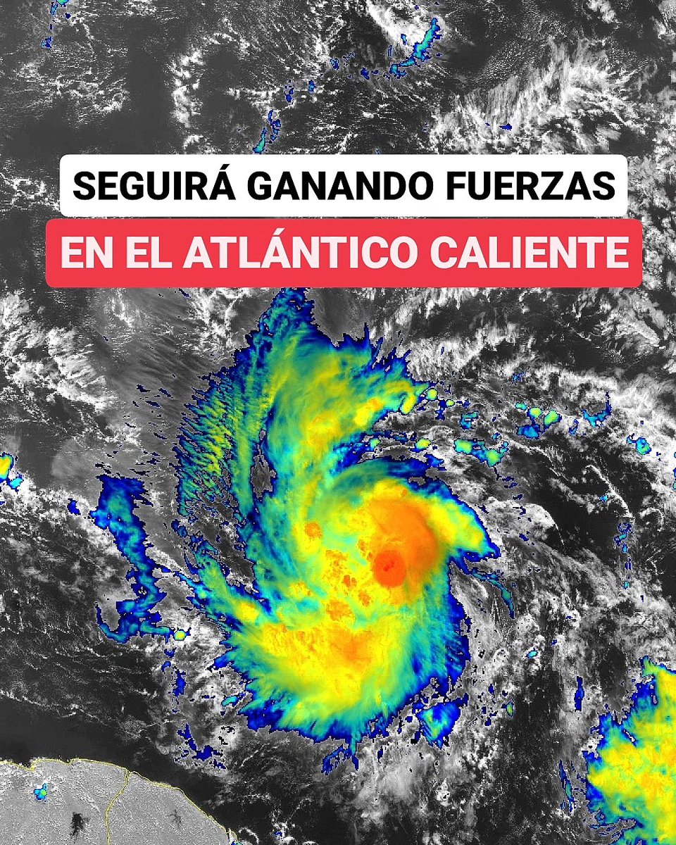 🔴🔴ATENCIÓN🔴🔴
Beryl se ha intensificado rápidamente en las últimas horas, convirtiéndose en el primer huracán de la temporada ciclónica 2024: lleva vientos máximos sostenidos de 120 km/h y trayectoria hacia el oeste a 35 km/h.

🔴Es momento de seguir estrictamente la evolución