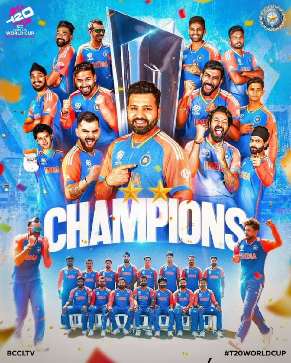 bsushil123's tweet photo. विश्व क्रिकेट विजेता❤️‍🔥🇮🇳 
विश्व में भारत की जीत का पताका लहराने पर समस्त टीम के सदस्य और विशेषत कप्तान रोहित शर्मा और अनुभवी कोहली,गेंदबाज़  बुमराह एवं सभी देशवासियों को इस गौरव के पल जीत की हार्दिक बधाईयाँ व ढेरों शुभकामनाएँ💐💐
@ImRo45 @imVkohli @Jaspritbumrah93 @narendramodi https://t.co/4xn3q0fRtb