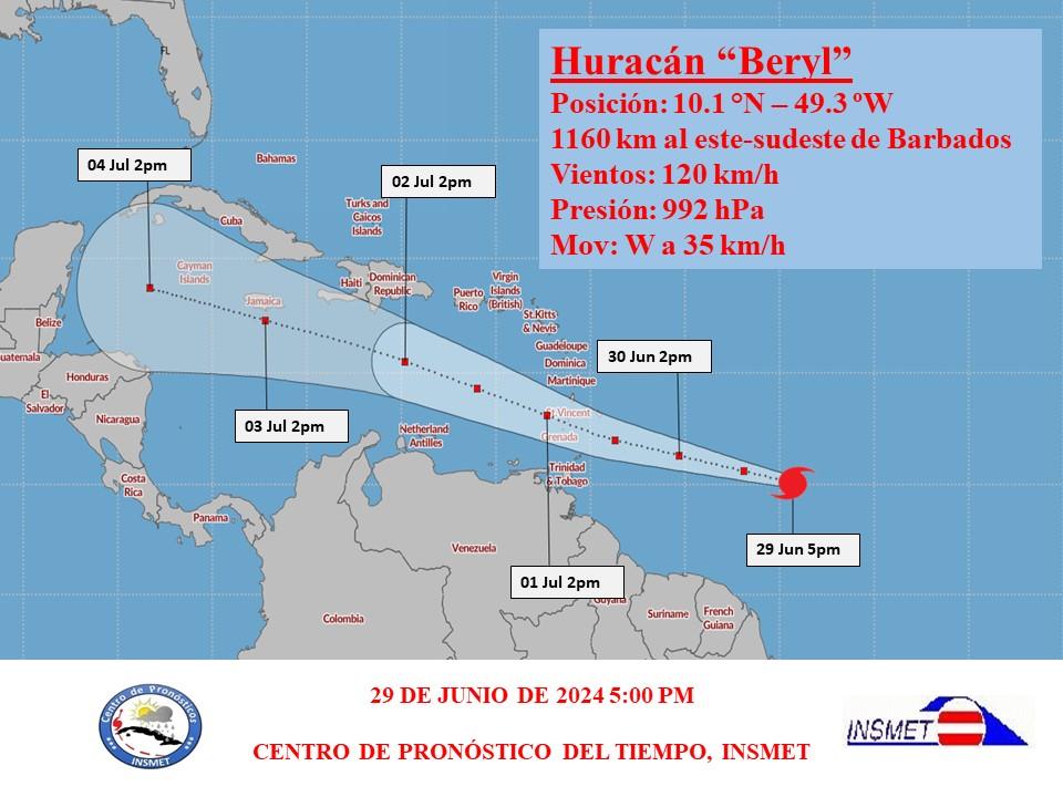 🌀| Beryl ya es huracán, el primero de la actual  temporada. 

Muy atentos a su futura trayectoria

#PreparadosYAlertas en #PinardelRío, #Cuba🇨🇺