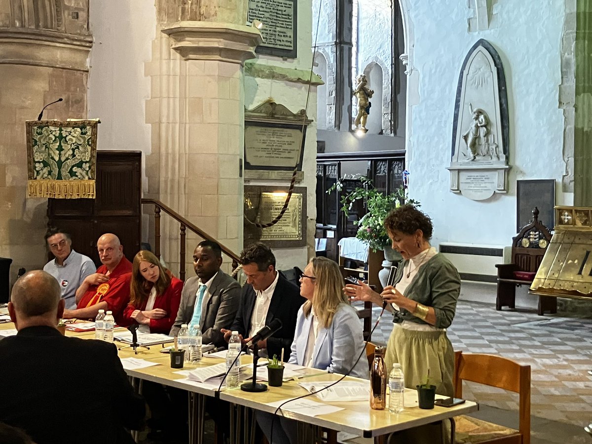 Final Hustings in the beautiful St Mary’s Church in Rye. Over two hours of questioning for our candidates where it was quoted ‘you would be hard pressed to find anyone more suited to be the quintessential Green Party candidate’ than Councillor Becca Horn.
#VoteGreen2024