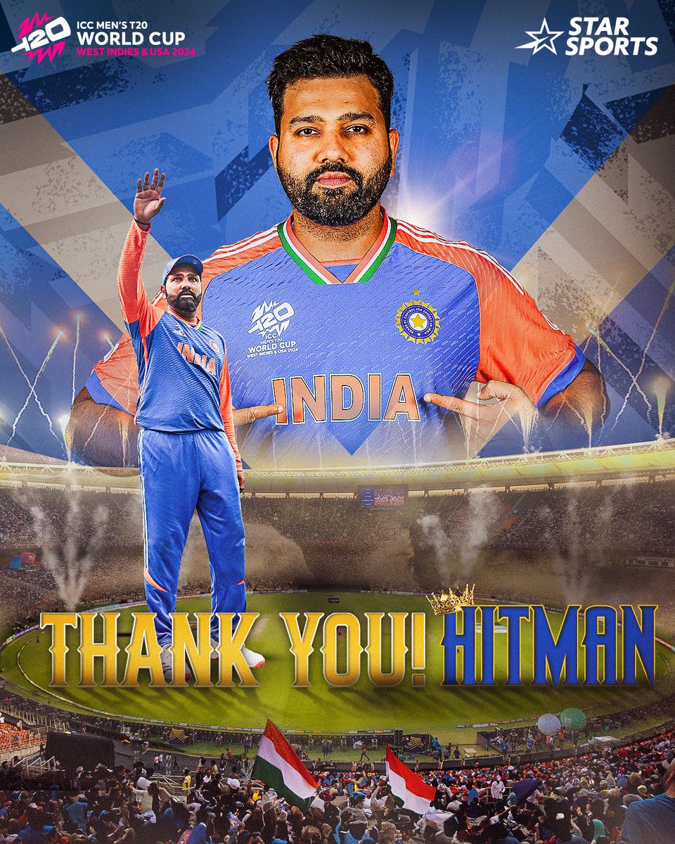 StarSportsIndia's tweet photo. 𝐎𝐡 𝐂𝐚𝐩𝐭𝐚𝐢𝐧, 𝐎𝐮𝐫 𝐂𝐚𝐩𝐭𝐚𝐢𝐧 ❤️

@Imro45 announces his retirement from T20Is as the leading scorer in the format! 🫡

Thank you Hitman, for all the sixes, on-field entertainment &amp; for just being YOU!

 #ThankYouRohitSharma #RohitSharma #T20WorldCupFinal https://t.co/sksajncnnE