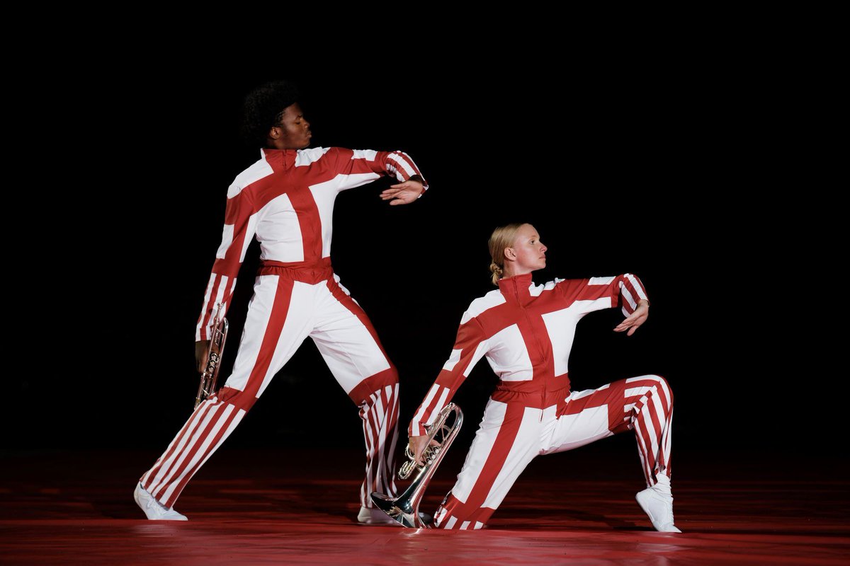 Bluecoats's tweet photo. A huge thanks as always to our incredible Performance Partners who've helped us bring Change Is Everything to life. 🟥

Costuming made possible by @stanburyuniform

Flags &amp; Digital Scenery made possible by @DPGPerforms https://t.co/y9vOPMXVIi