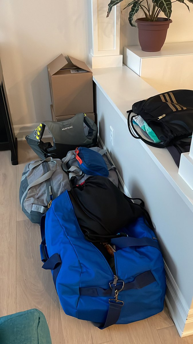 The big summer camp pack off is underway. Always amazes me how much we manage to fit into a couple of duffle bags!