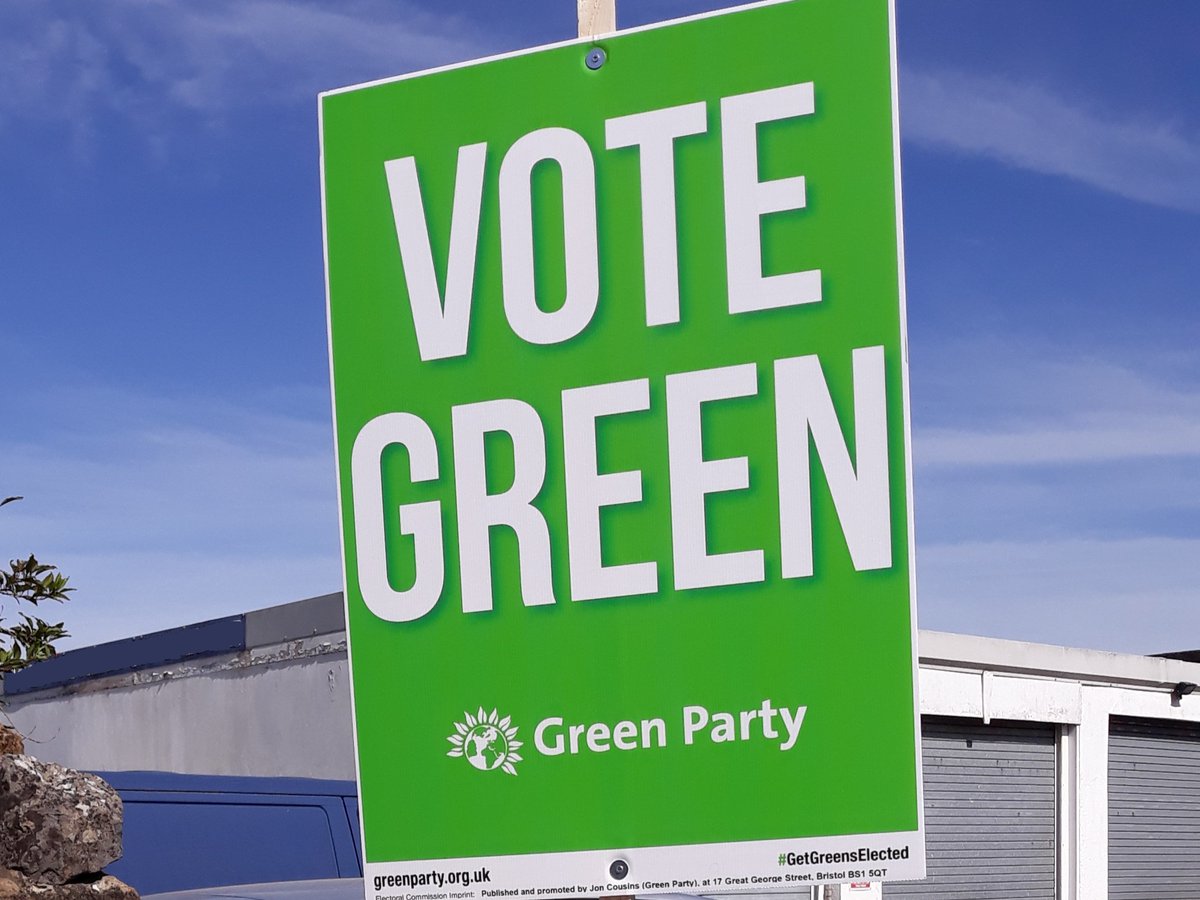 jonfcousins's tweet photo. Great to see #VoteGreen placards on A357 &amp; A30 as I was out &amp; about in the #Wincanton area
Didn’t see ONE Tory placard on my journey from #Glastonbury… in previous Elections, the fields would be full… 
Promoted by Jon Cousins (Green Party), at 17 Great George St, Bristol BS15QT https://t.co/vmMgHX7C7S