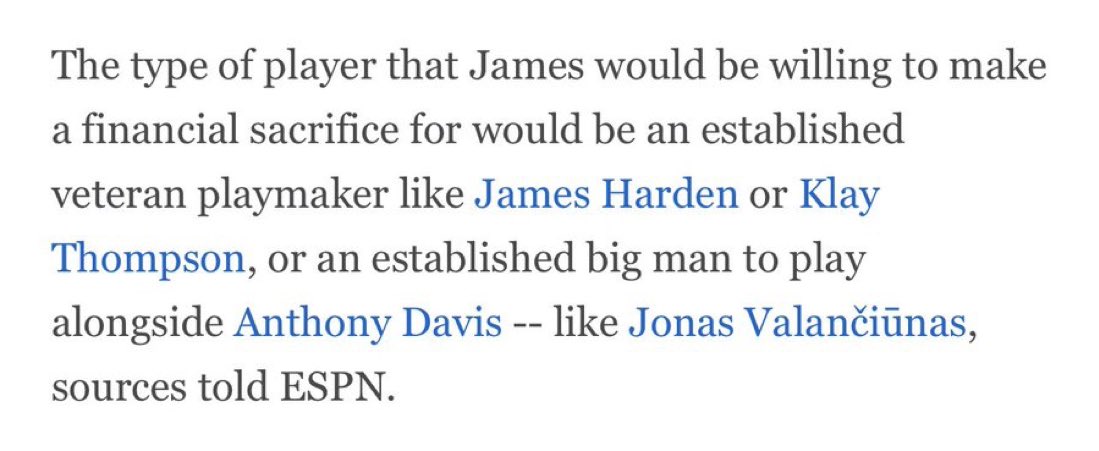 KalshiHoops's tweet photo. LeBron James would be willing to take a pay cut in order for the Lakers to get these guys in free agency:

— Klay Thompson
— James Harden
— Jonas Valanciunas 

🍿🍿🍿 https://t.co/7CtS7jqZKc